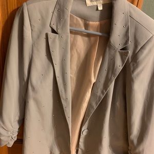 Daniel Rainn gray rhinestone blazer